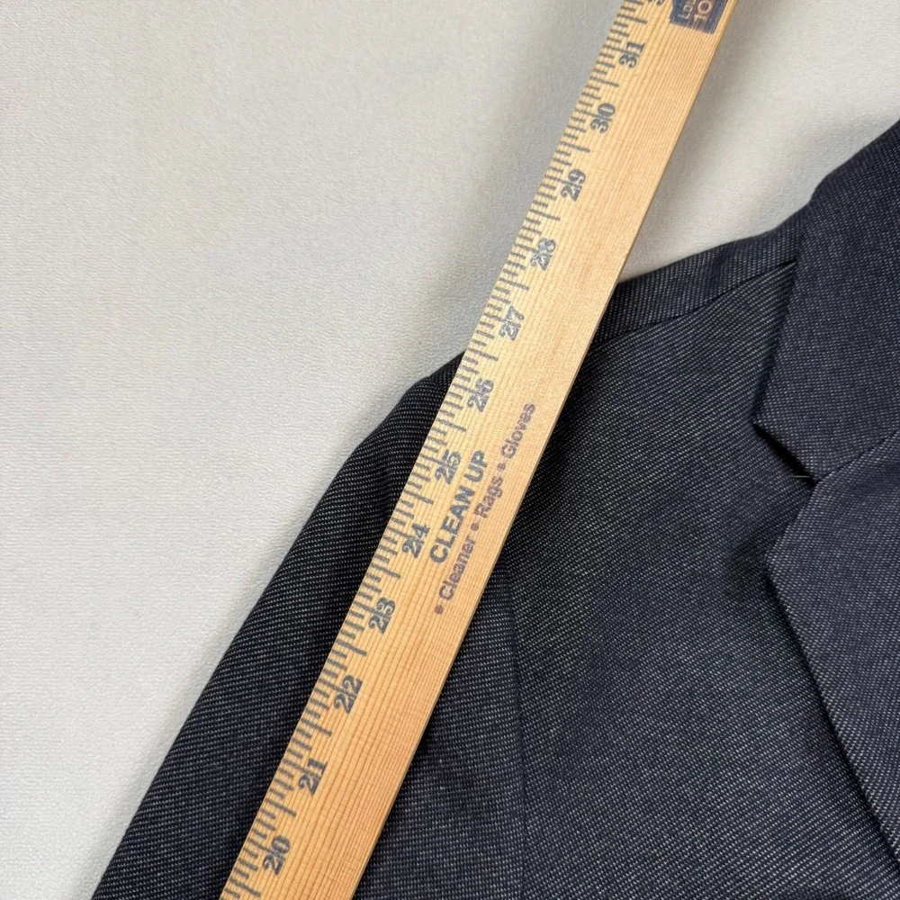 Banana Republic Mens 42R Tailored Slim Fit Blazer Navy Blue Cotton Blend Jacket